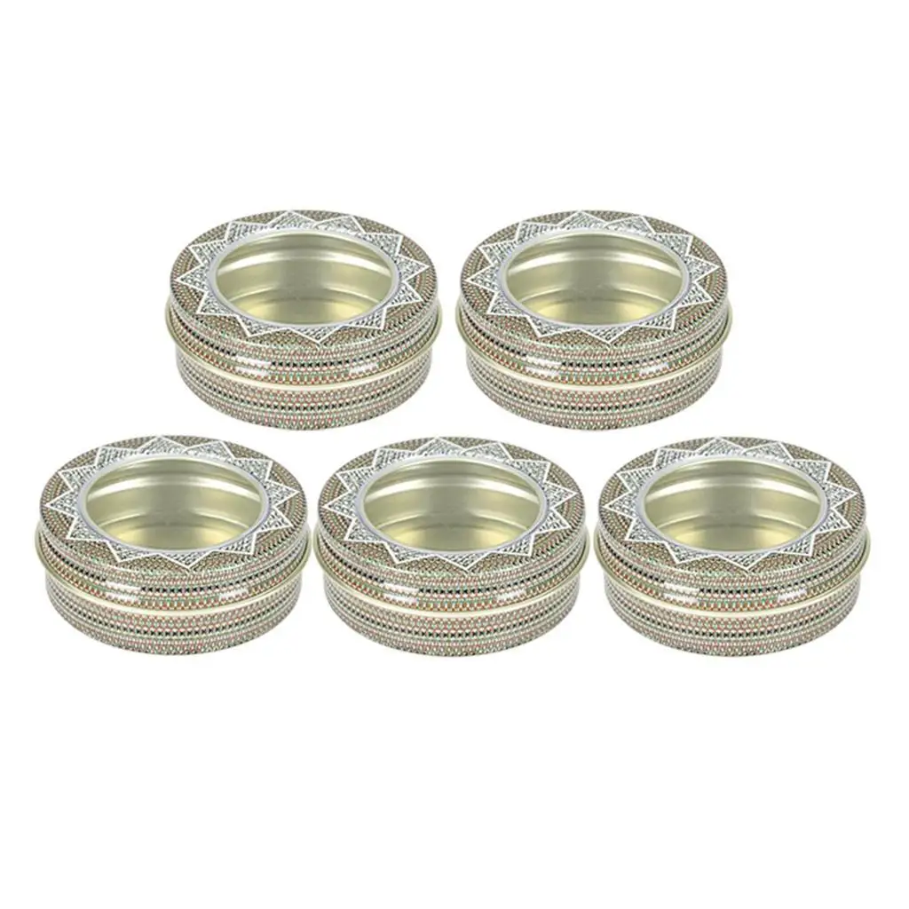 5pcs Aluminum Jar Containers Metal Empty Tins with Clear Window for Lip Balm