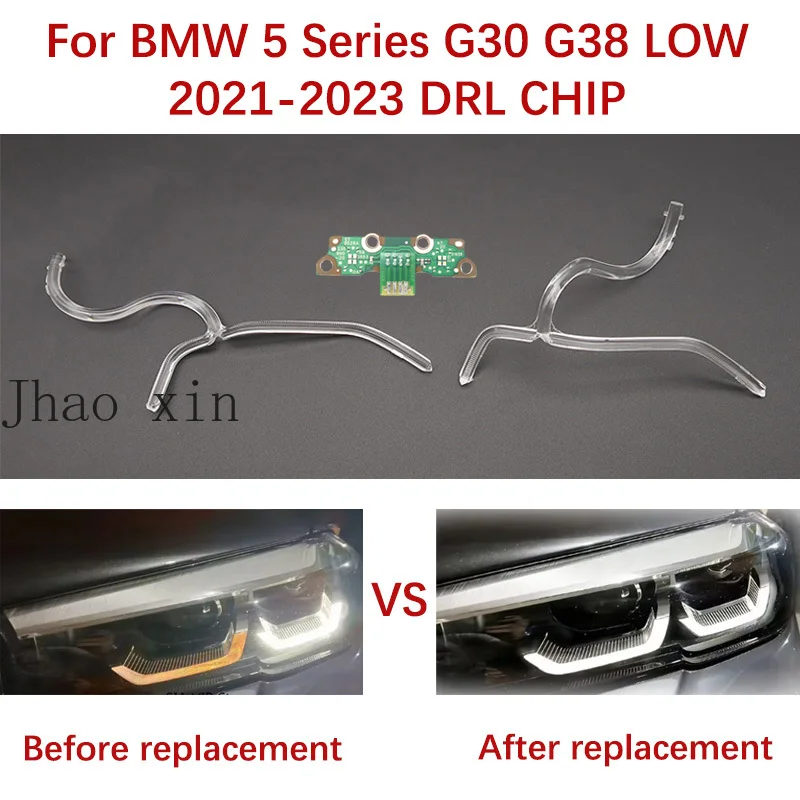 For BMW 5 Series G30 G38 White Light 2021-2023 LOW Ballast Module Angel Eye Light Tube Car Headlights DRL CHIP Light Guide Strip