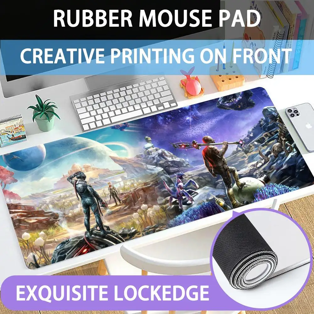 

Mouse Pad Large rubber mouse pad with lock edge computer gamer HD Outer Worlds printing desk pad keyboard pad