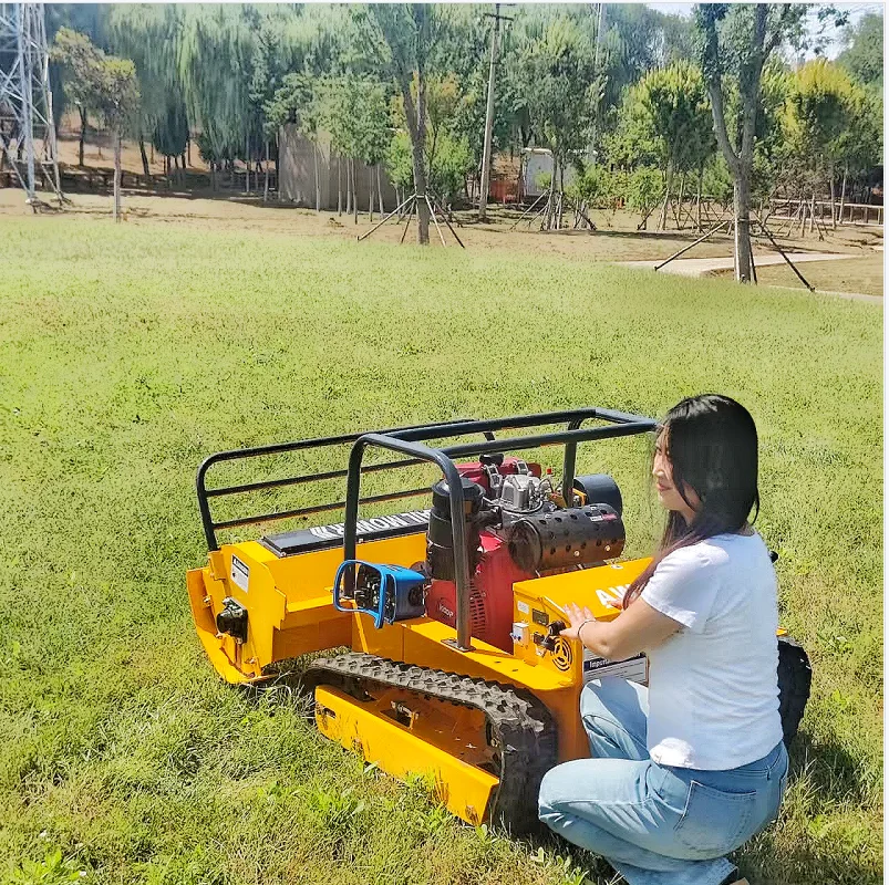 Customized Flail Mower Diesel or Gas Engine Remote Control Robot Grass Cutter Cutting Width 800mm/1000mm/1200mm for home garden