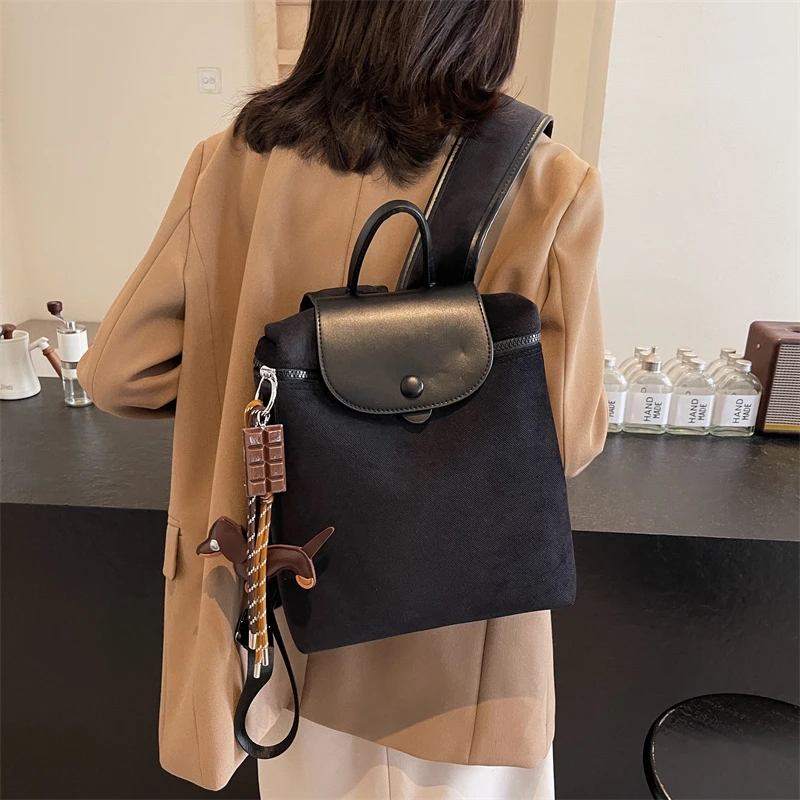 Suede Women's Handbag 2024 Autumn and Winter New Collection Leisure Time High-capacity Versatile Practical Backpack