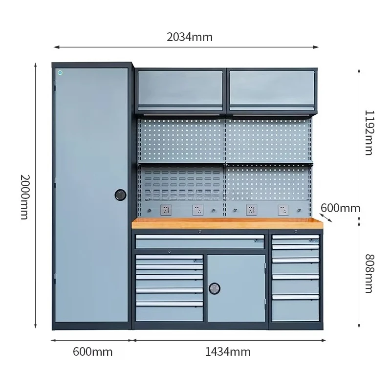 Rockshell Industrial Tool Cabinet Combination Workstation Garage Cabinet Work Bench Garage Werkzeugschrank for North America
