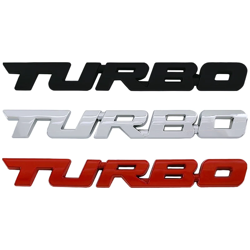 3d Metal Adhesive Turbo Logo Motorcycle sticker Car Fender Trunk Decal Badge Turbo Emblem Exterior Decorations Accessories