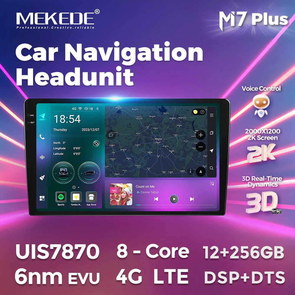 Mekede M7 PLUS 3D Newest Android 2000*1200 Split Screen Car Radio System for 9/10 Inch Universal Head Unit with Car Play Anto