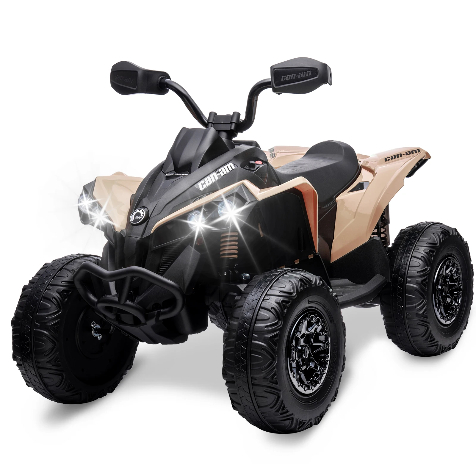 12V Kids ATV, 4-Wheeler Kids Ride On Toy Car Toy Electric Vehicle w/Remote Control, LED Lights, Spring Suspension, Treaded Tires