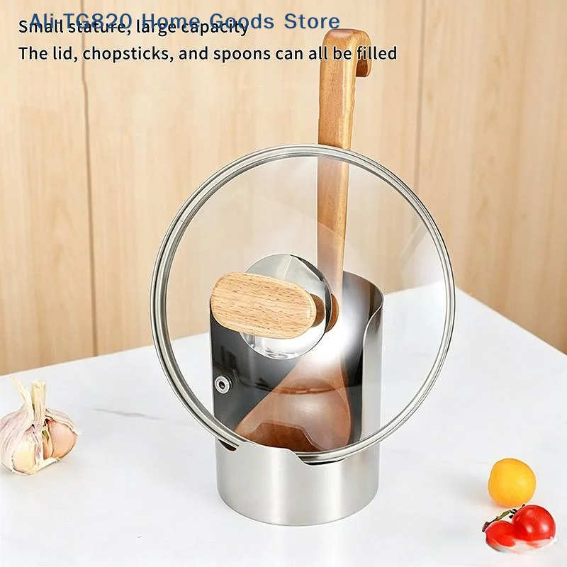 [TG820]Stable Stainless Steel Spoon Holder Easy To Clean Stainless Steel Spatula Holder Heat-Resistant Soup Spoon Dinning Table