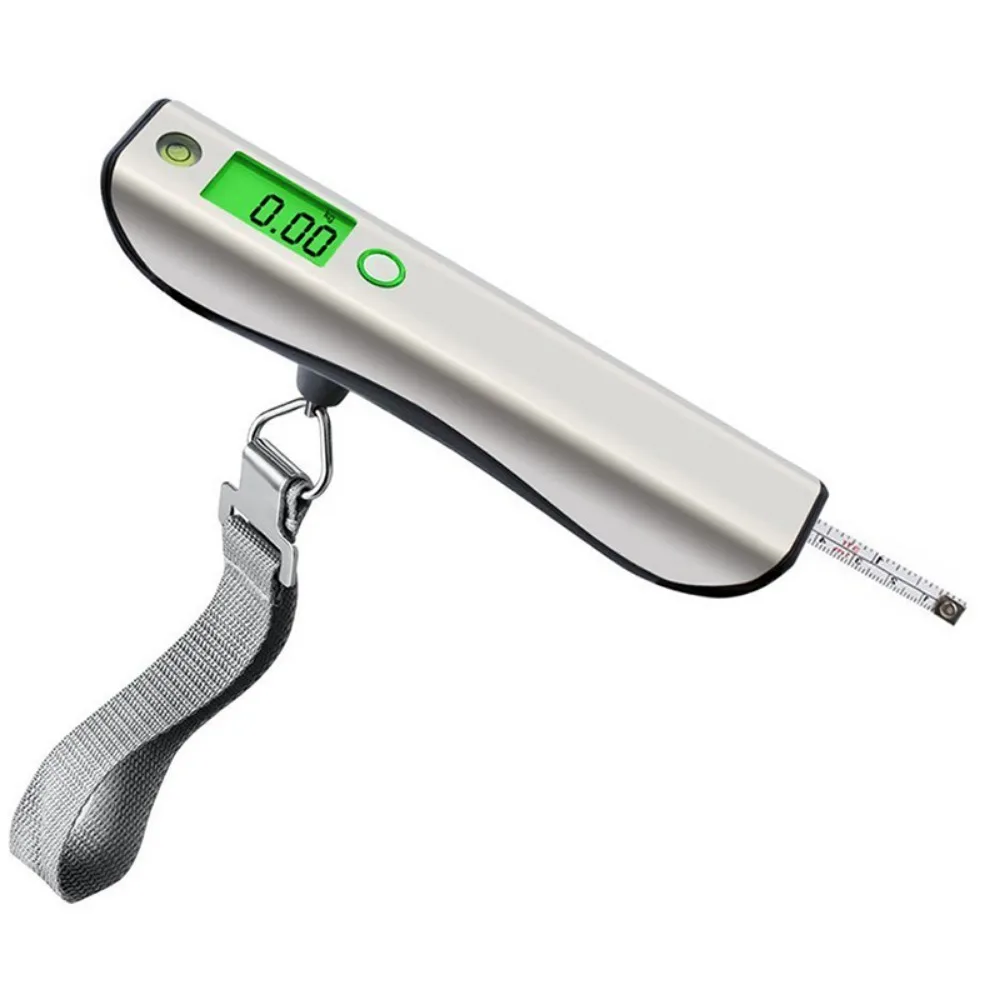 Backlight LCD Display Digital Luggage Scale Max 50kg Tare Function Portable Hanging Scale with 1m Tape Measure High Precision