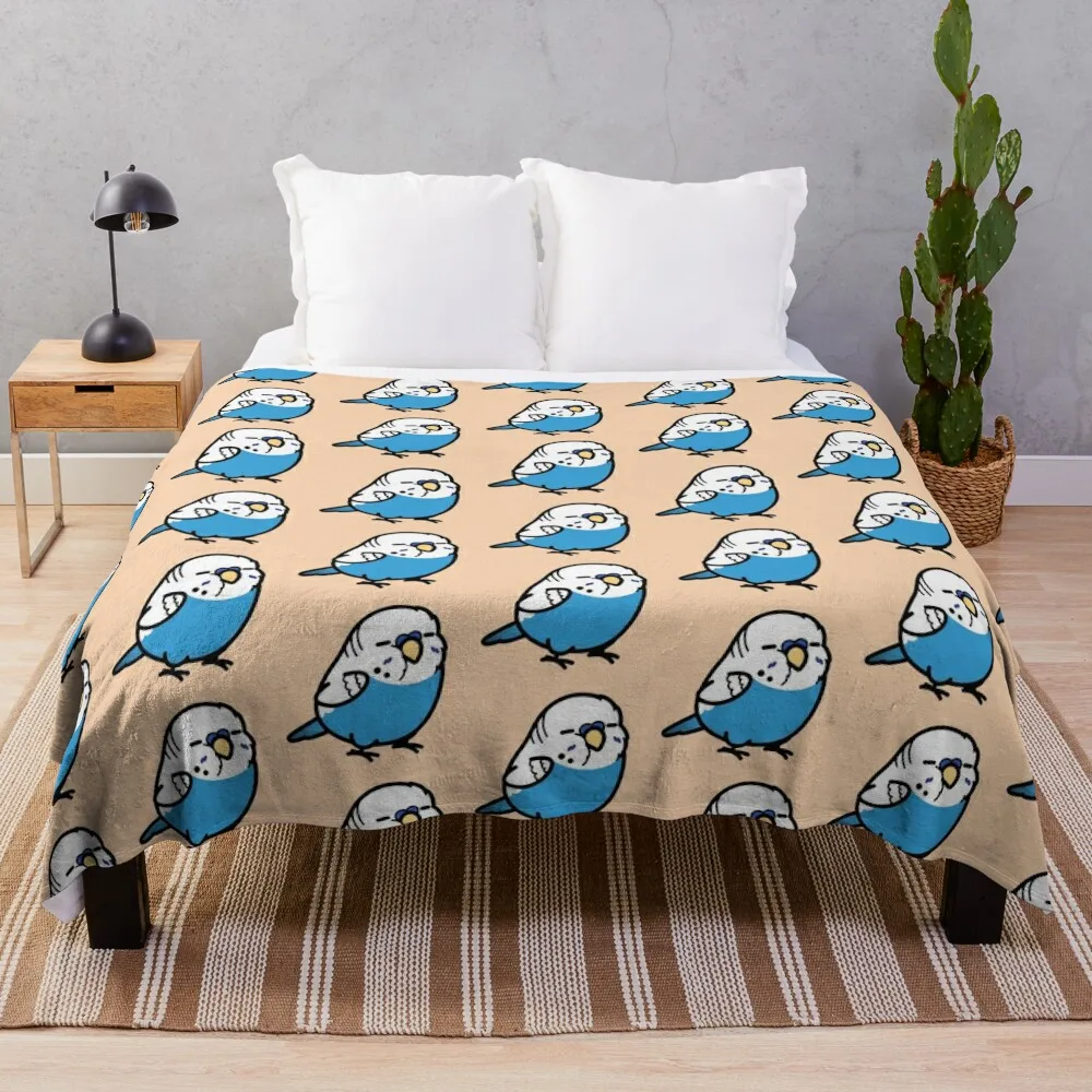 Chubby English Blue Budgie - Male Throw Blanket Moving Sofa Quilt Decorative Throw for babies Blankets