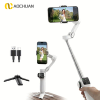 AOCHUAN 3-Axis Handheld Gimbal Phone Stabilizer with Extension Rod  8.0 Anti Shake Face Tracking for Phone Outdoor Shooting Vlog