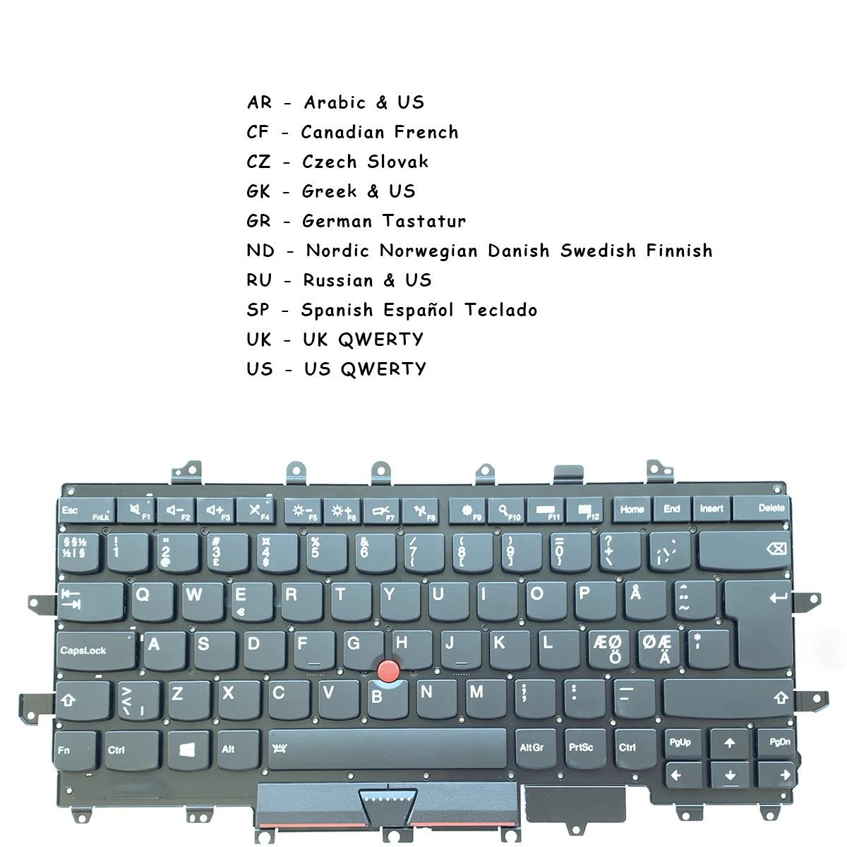 

Новая Арабская Чешская греческая немецкая Скандинавская русская испанская английская клавиатура для Lenovo ThinkPad X1 Carbon 4th 2016 с подсветкой, Черная