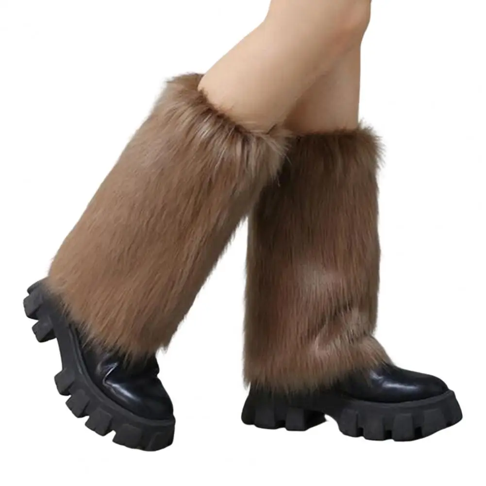 Plush Fur Socks Comfortable Leg Warmers Plush Faux Fur Leg Warmers for Women Soft Winter Boot Cuffs Fluffy for Girls for Weather