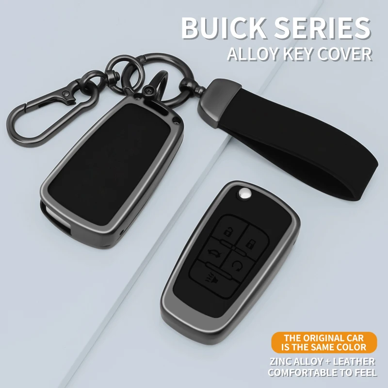Zinc Alloy Leather Car Key Case for Buick Style A Folding Remote Key Cover Shell