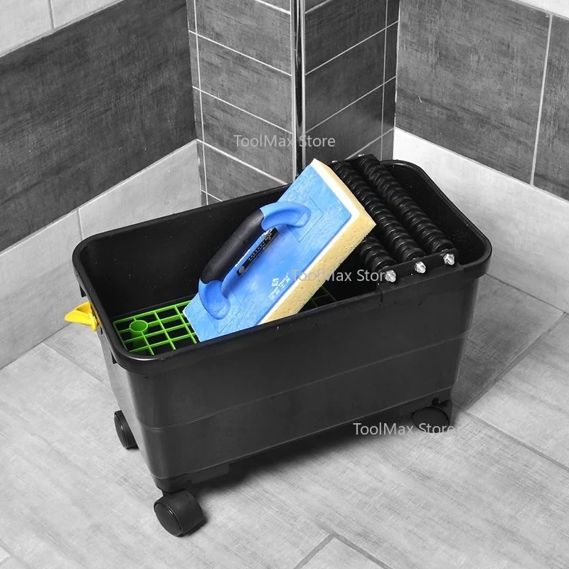 صندوق تنظيف الأرضيات من بلاط السيراميك مع شبكة بلاستيكية وثلاثية الأسطوانات من إيبوكسي