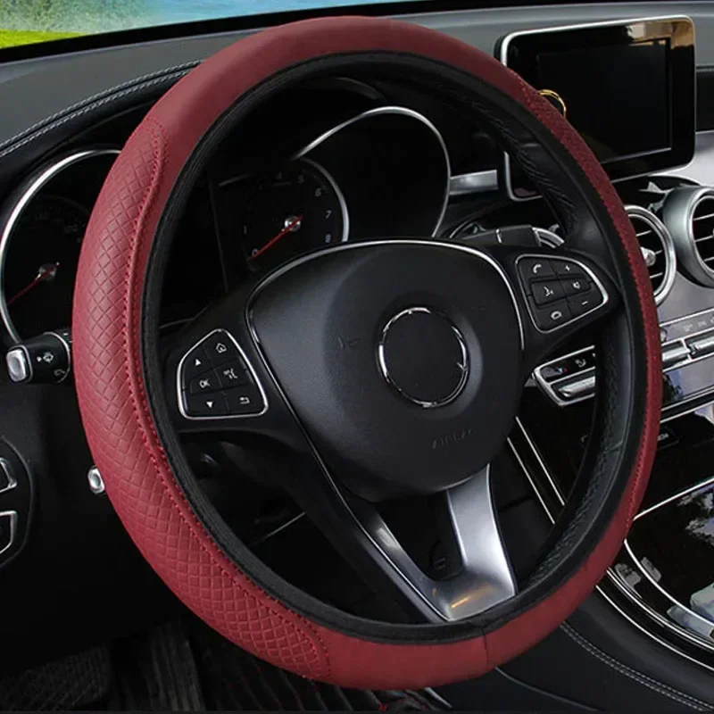 Artificial Leather Three-dimensional Embossed-car without Inner Ring Steering Wheel Cover Auto Parts