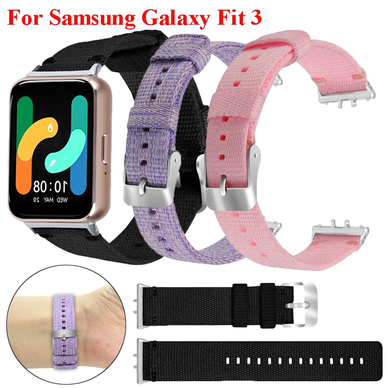 

Nylon Strap for Samsung Galaxy Fit 3 Adjustable Sport Bracelet Stainless Steel Clasp Watchband for Galaxy Fit3 Band Accessories﻿