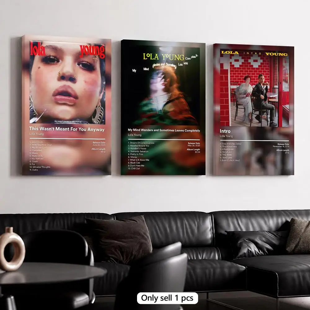 Singer L-Lola Young Framed Wall Painting Framed Canvas Wall Art Poster Solid Wood Frame Home Decor