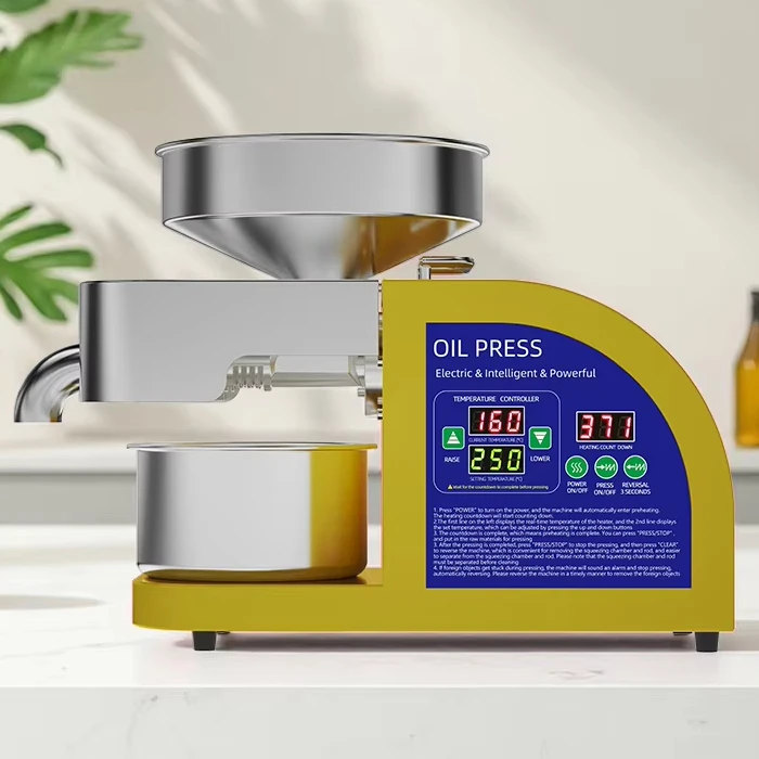 

New Design X9 Model Golden Cold & Hot Peanut Sesame Rapeseed Walnut Coconut Palm Corn Electric Home Use Oil Press Machine