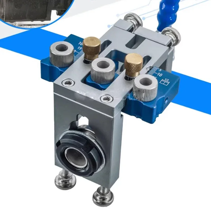 

Woodworking 3-in-1 Punching Positioning Kit Cabinet Hardware Drilling Guide Dowel Jig Fast Fixing Locator Tool for Precision Joi