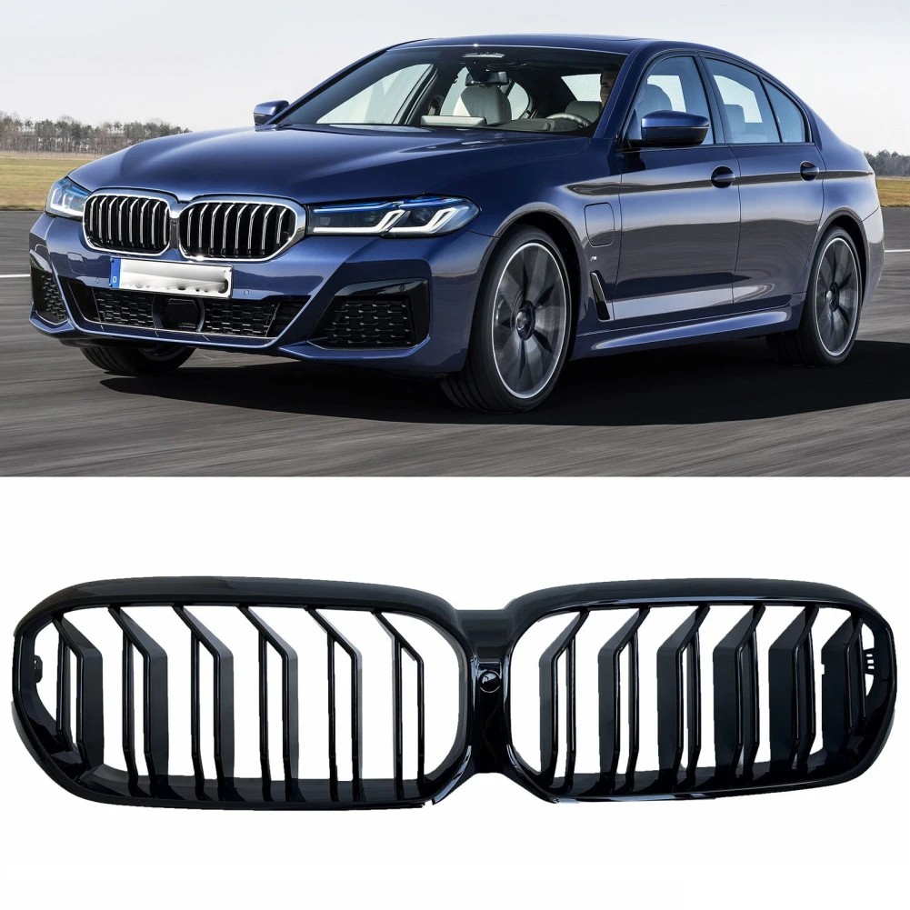 Car Front Bumper Kindey Grille Double Slats Compatible For 5 Series G30 G31 2021-2023 51129852168 51129852169