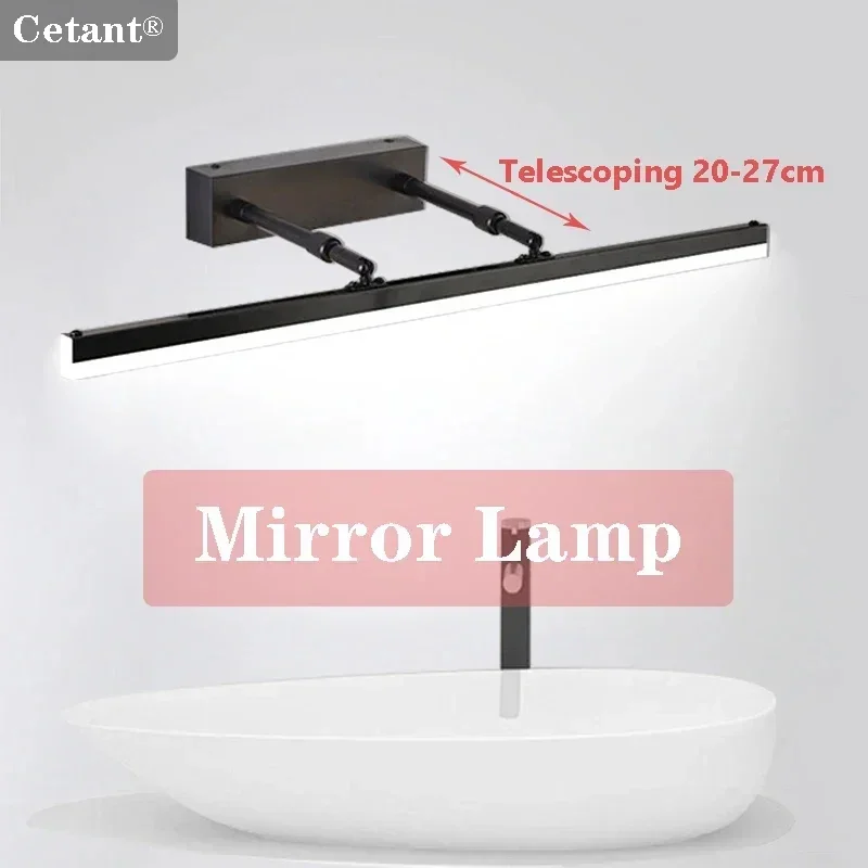 

Modern LED Mirror Front Light 40/50/60/80CM Retractable Bathroom Lighting Lamp Bedroom Vanity Indoor Decor Silver Lights Lustre