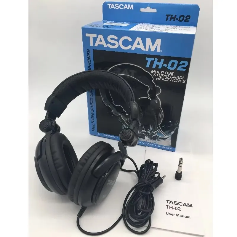 Tascam TH-02 Closed Back multi-use studio Headphones Black professional head-mounted studio recording monitor headset