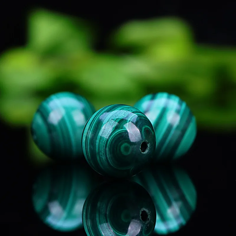 6A Natural Malachite round Beads Fret Beads Scattered Beads Disciple Beads Jingang Xingyue Bodhi Accessories