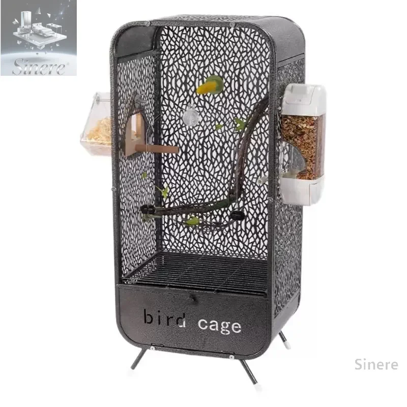 

Transparent parrot bird cage panoramic peony acrylic villa small sun splash-proof new monk ecological bird cage Xuanfeng