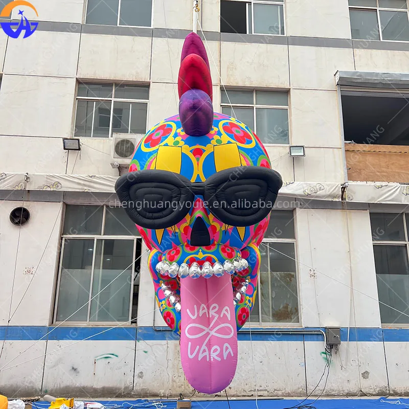 Giant Inflatable Hanging Graffiti Skull Music Festival Halloween Party Bar Nightclub Atmosphere Decoration Display Props