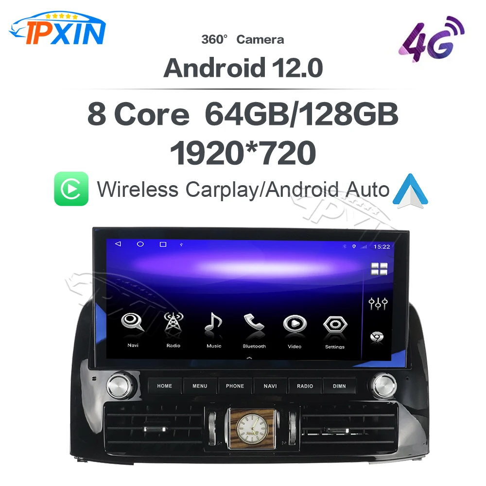 

Автомагнитола Carplay для Toyota Prado 2003-2010, Модернизированная, Lexus GX470, Android 13, сенсорный экран, мультимедийный плеер, навигация DSP 4G