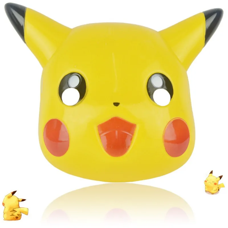 قناع بيكاتشو أنيمي حفلة الهالوين للأولاد والبنات زي الدعائم الديكور الكرتون مضحك الأطفال قناع بلاستيكي لطيف تأثيري اللعب #6