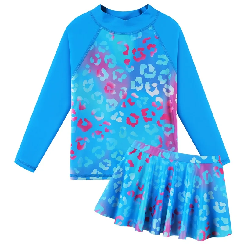 

BAOHULU Купальник для девочек 3–12 лет, комплект из двух предметов, защитный купальник UPF 50+, УФ-защитный костюм, детский водный спорт, рашгард