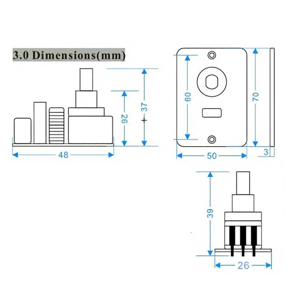 1Pc Metal RV Dimmer Switch With 24W USB Charger For Campervan Marine Boat LED Lighting Electrical Accessories