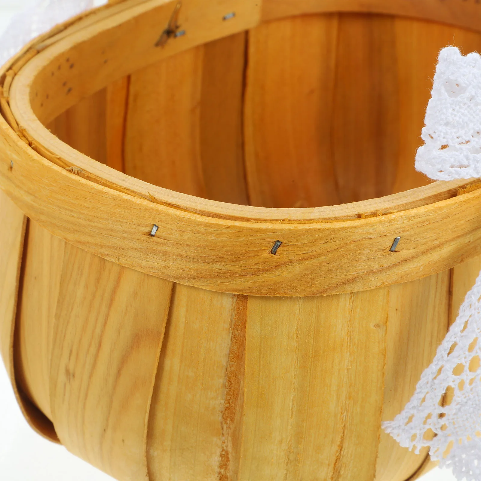 

1Pcs Portable Woven Basket Small Ellipse Lace Design Storage Basket Large Capacity Sundries Organizer Home Storage Container