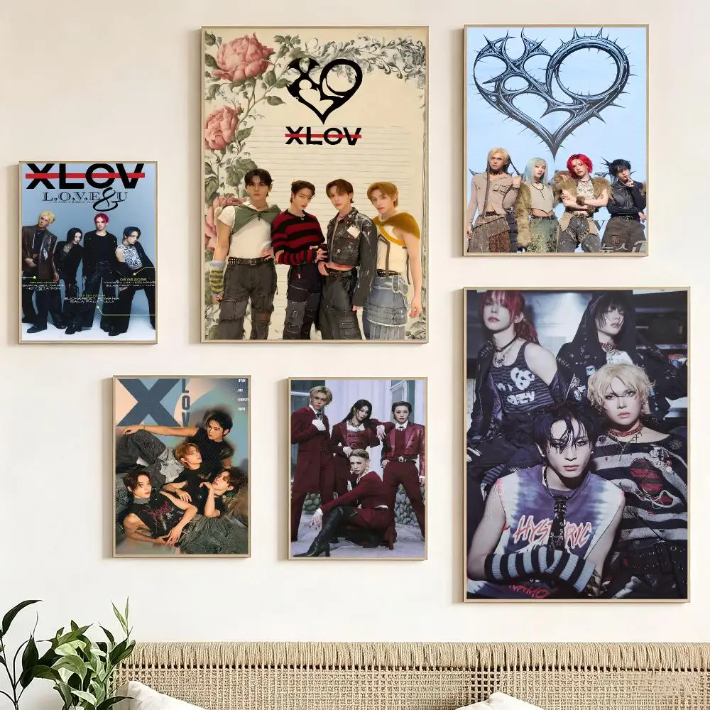 Kpop Group X-XLOV Poster Print Painting Home Decor for Bedroom Living Room Hallway