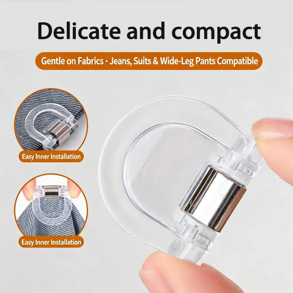 Pants Hem Clips Trousers Hemming Clamp 2pcs Pants Leg Shortening Clips No Sewing Hem Adjustment Tools Reusable Plastic Trousers