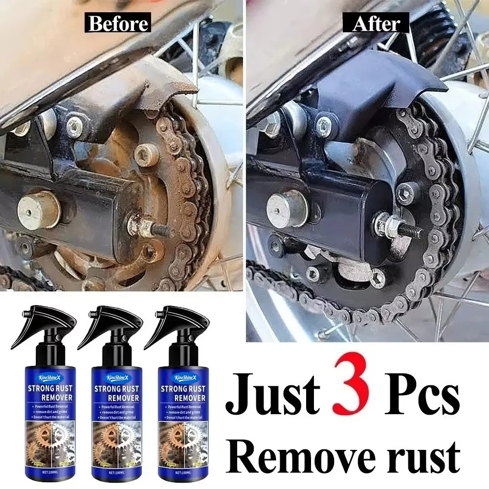 KineShine Automotive Car Rust Remover Spray Clean Metal Iron Quickly Auto Exhaust Pipe Rust Derusting Spray Stain Removal Agent