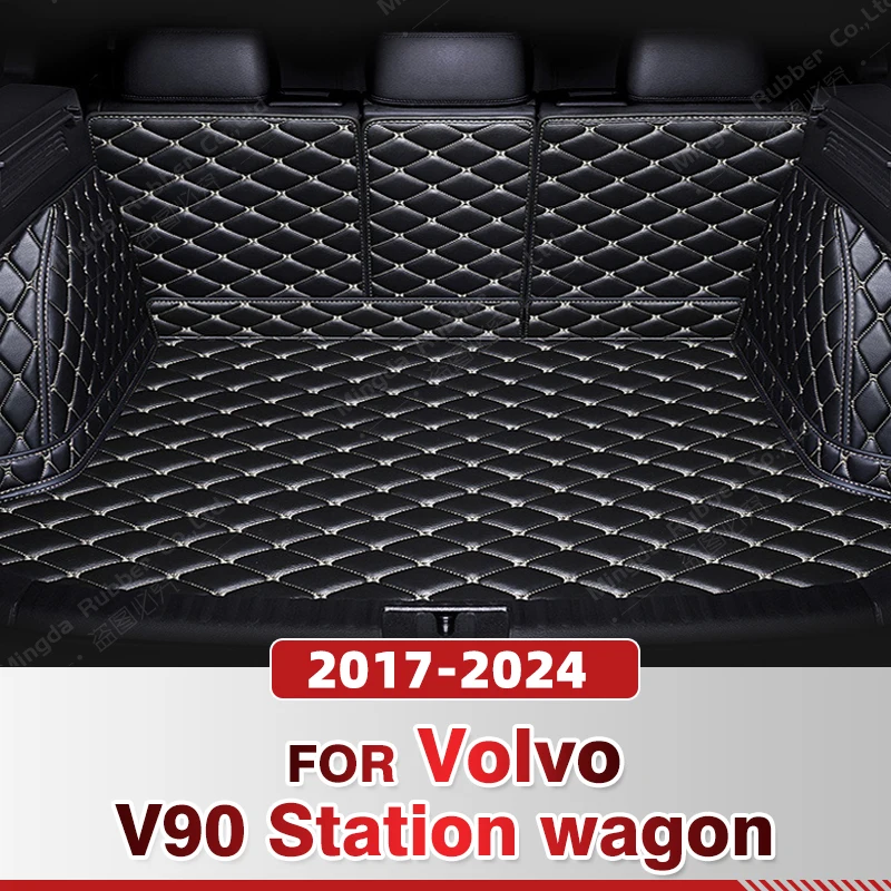 For Volvo V90 Station Wagon 2017-2024 23 22 21 20 19 Auto Full Coverage Trunk Mat Car Cover Pad Cargo Liner Interior Accessories