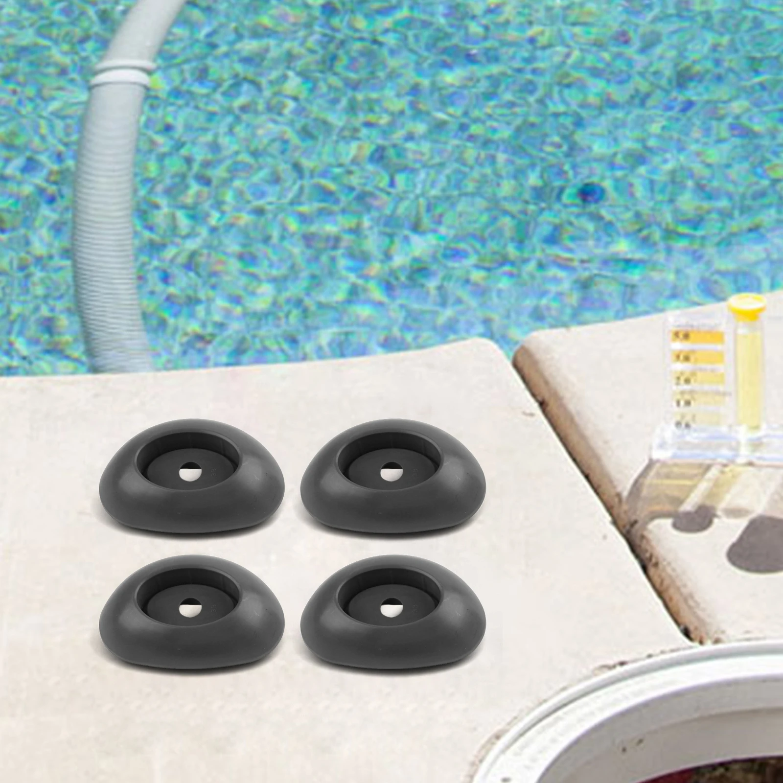 Accesorios para piscinas Tapa de extremo de pierna Fondo ovalado Material plástico Piscinas sobre el suelo 5 1 4 L X 3 5 8 W X 1 H