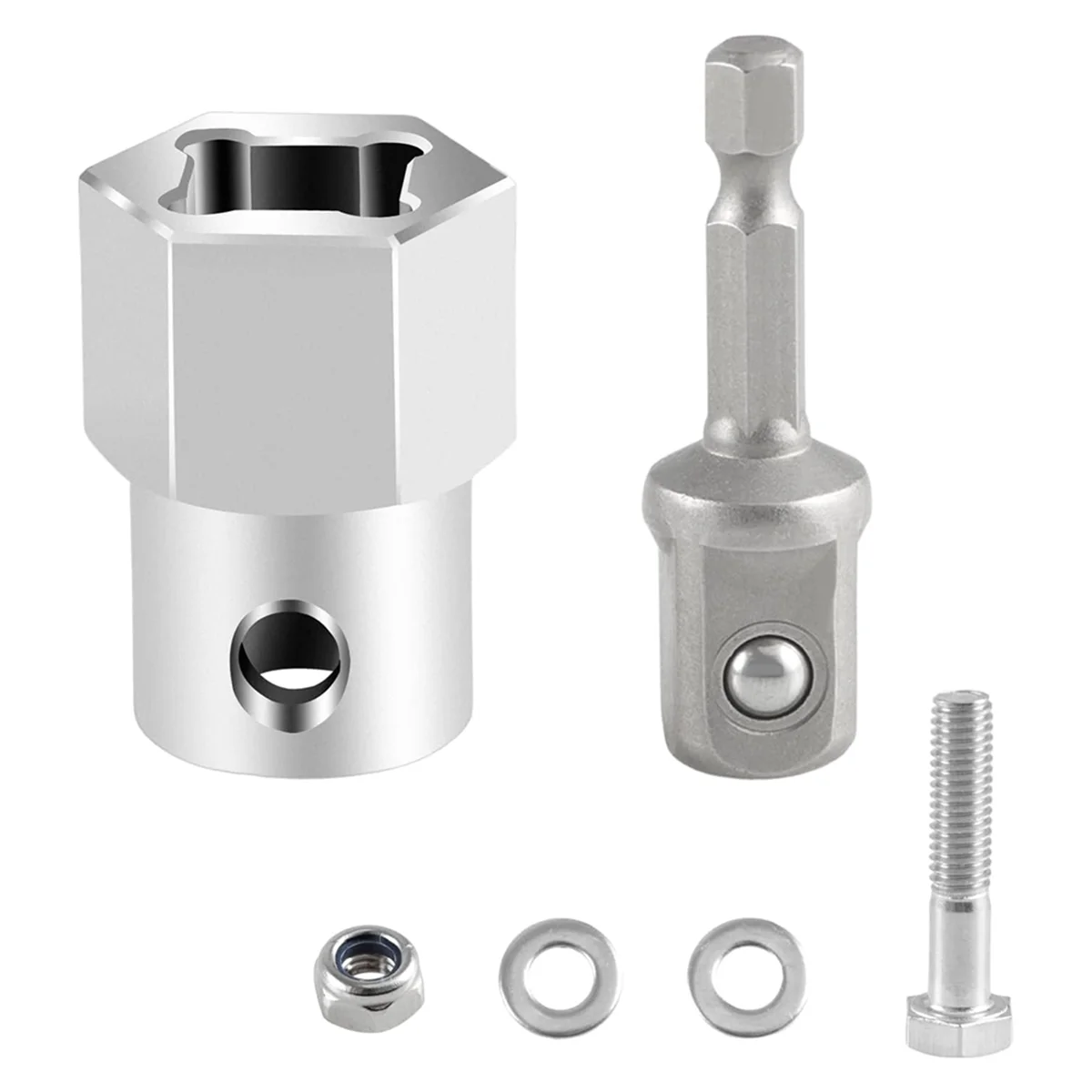 Stainless Steel Top Wind Trailer Jack Crank Handle Cordless Drill Adapter with A 1/2 Inch Socket Adapter Bit