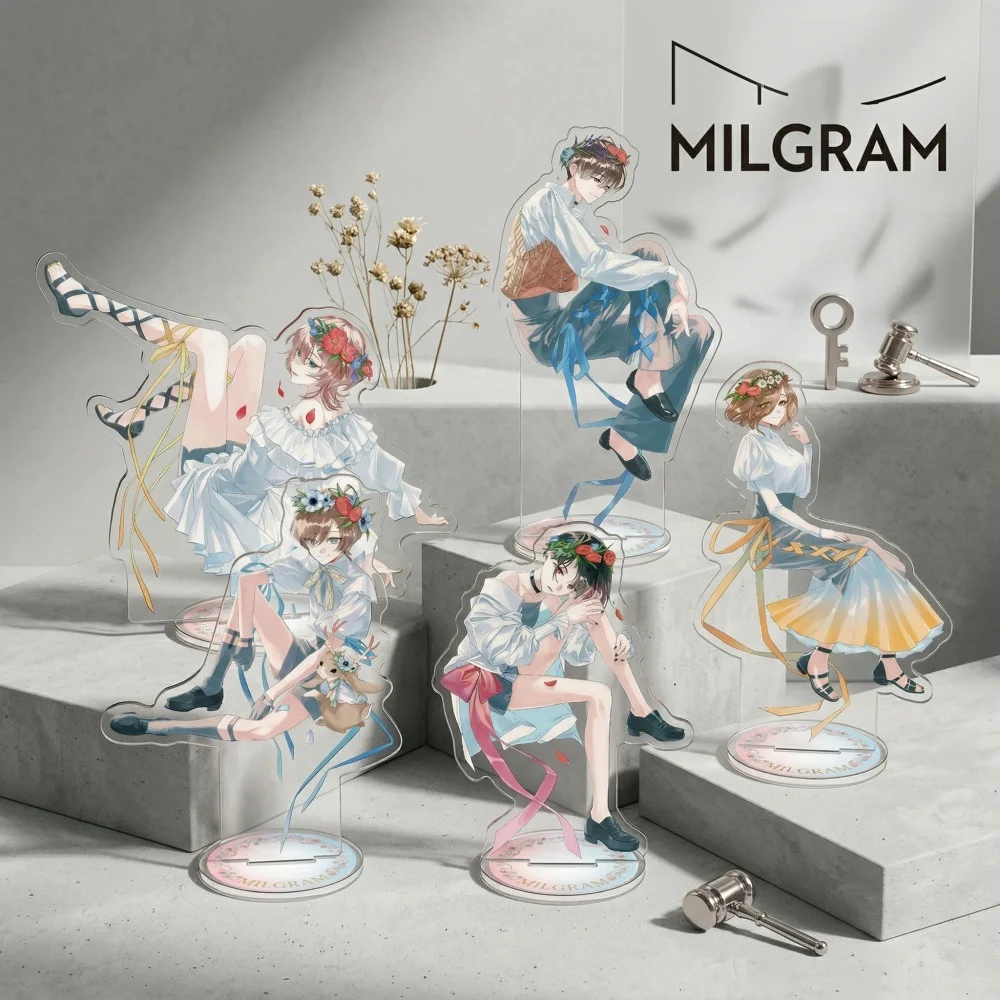 Anime MILGRAM Acrylic Stand key ring Haruka Sakurai Futa Kajiyama Mikoto Creative Figures Display Plate Jewelry Accessories Gift