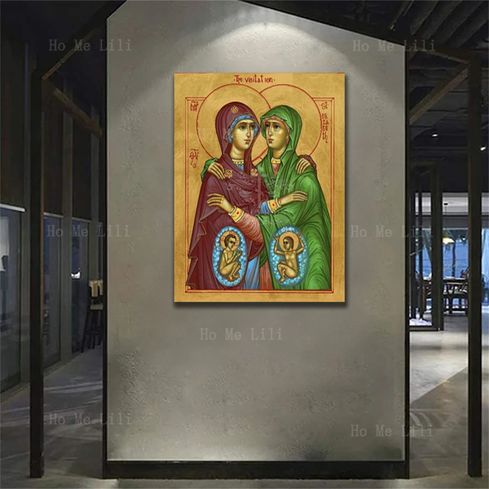 John Jumped Into The Mother’S Uterus Happily Because He Could Be Close To The Savior And His Mother Oil Painting Wall Decoration