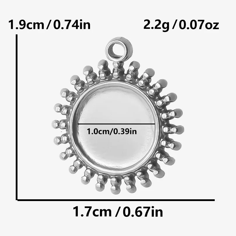 10 Stuks Nieuwe Geen Vervagende Zilveren Kleur Mode Korte Hanger Geometrie Versnelling Zon Schroefdraad Bloemvouwen Charmes Diy Sieraden Maken