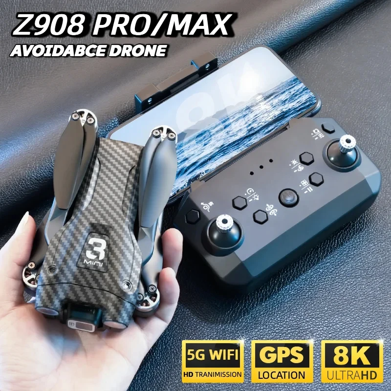 HOT For Genuine Z908 Pro/MAX 8K Drone ESC Professional 8K GPS Optical Flow Localization 3 sided Obstacle Avoidance Quadcopter