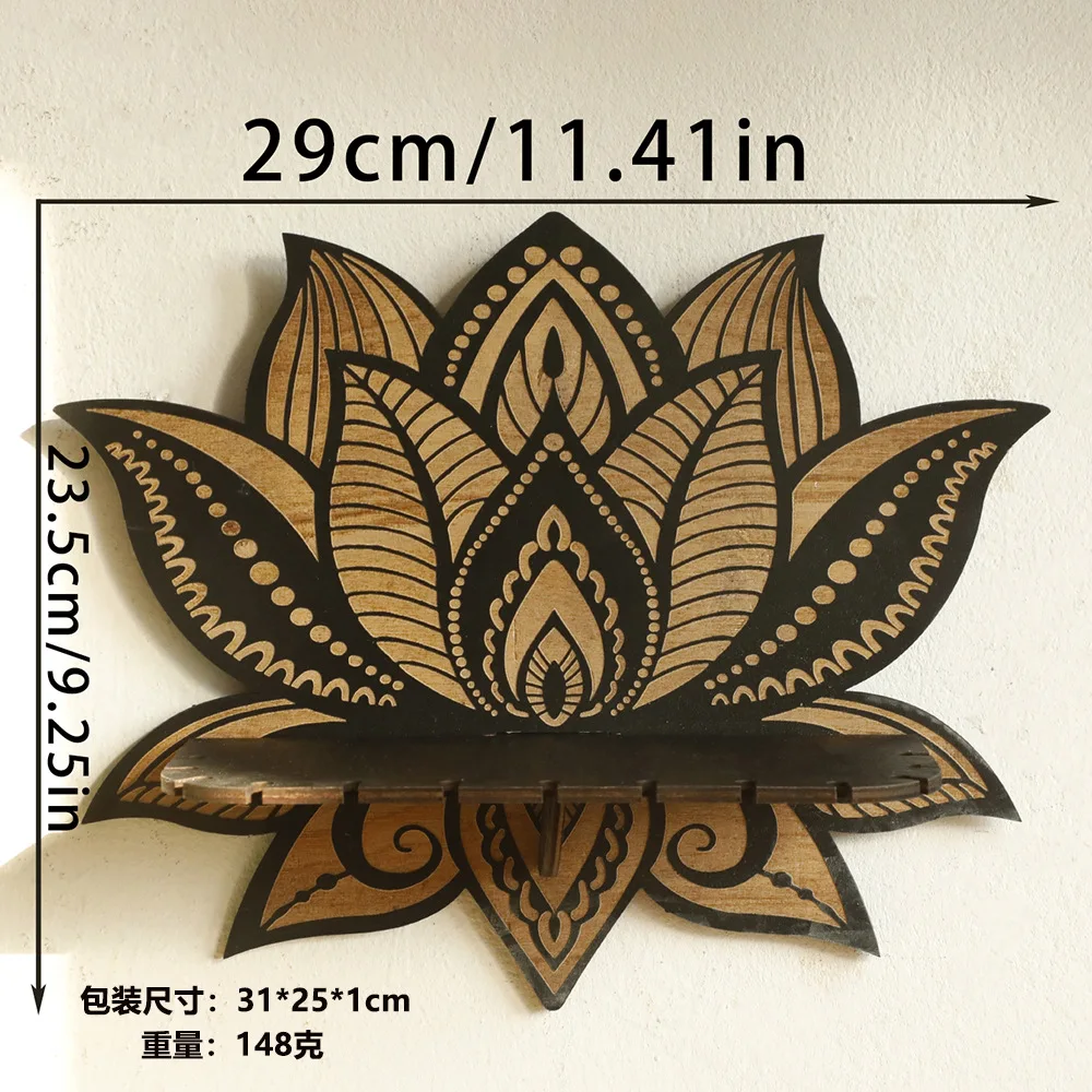 

Wooden craft butterfly hollow crystal storage shelf, simple home wall decoration, creative decoration