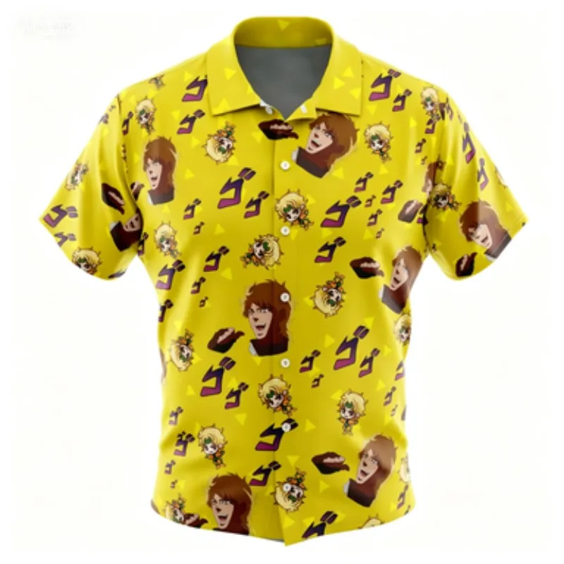 Rock and Roll Men's Summer Breathable Men's Shirt Series Short Sleeved Shirt Unisex Loose Casual Top