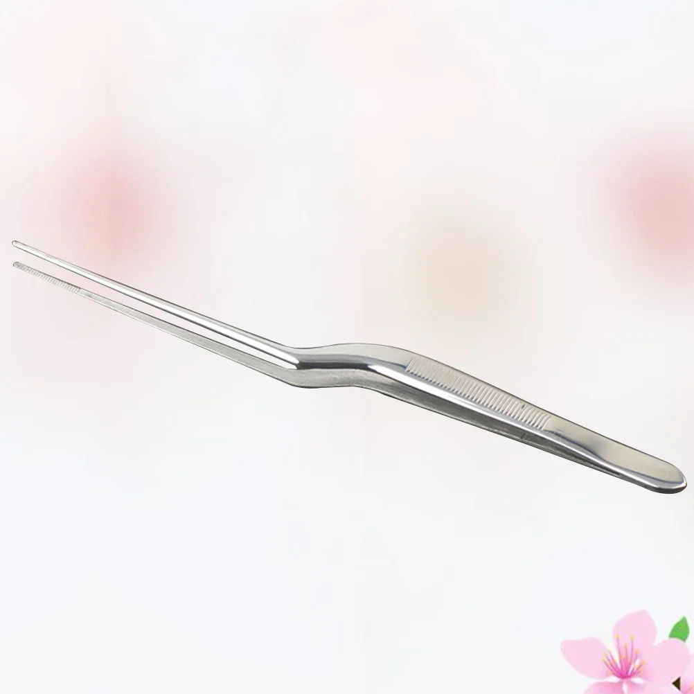 1 قطعة الفولاذ المقاوم للصدأ الطبية الأسنان الدقة طويلة مستقيم الملقط مسننة للاستخدام الجراحي دائم الفضة قطعة