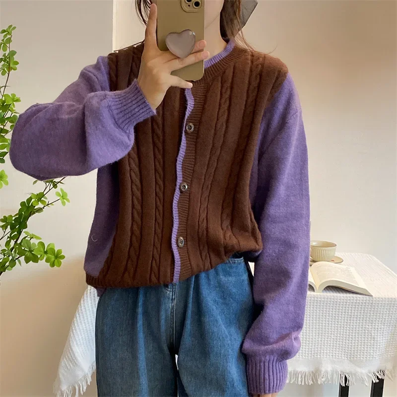 Korean Fashion Frauen Strickjacke Weichen Pullover Mantel Wärme Günstige Großhandel Lange Hülse Top Gestellte Jacke Herbst/Winter 2022