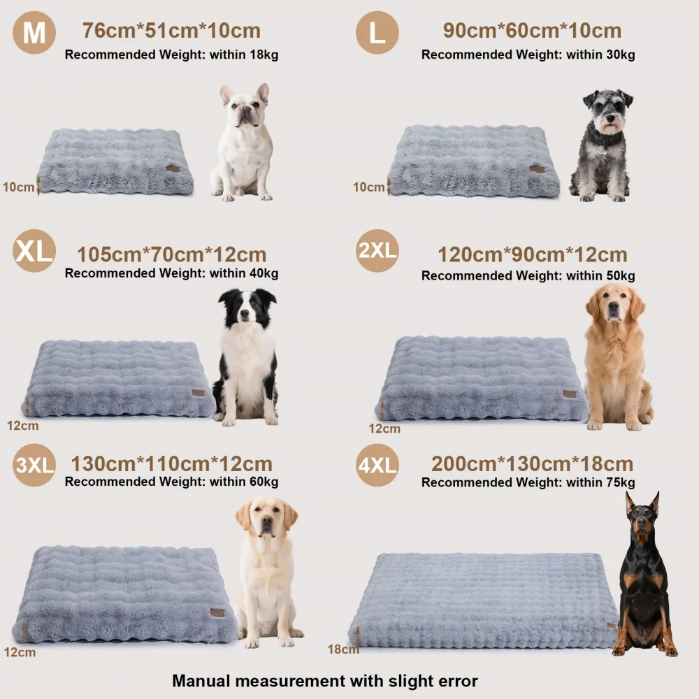 Ultra-Plüsch Hundebett Weiches Haustierkissen Große Hundematte Waschbare Matte für Welpen und Hundeboxen