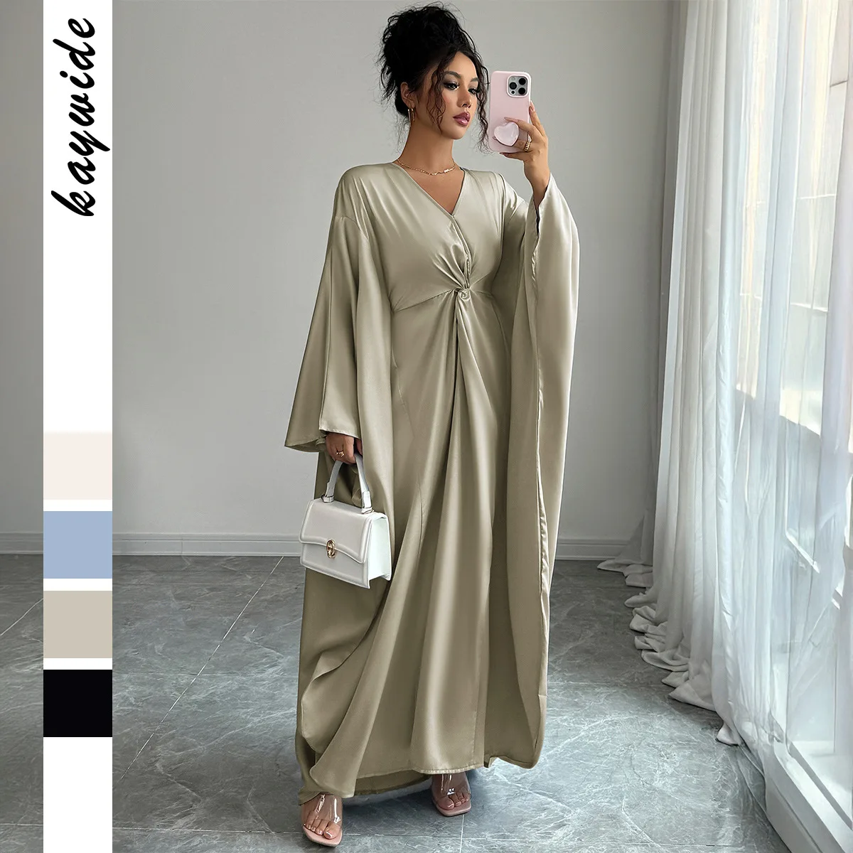 Elegant French-style Solid Color Long-sleeved Long Dress Women's Clothing 2026 Autumn And Winter Prom Robe Boho Femme