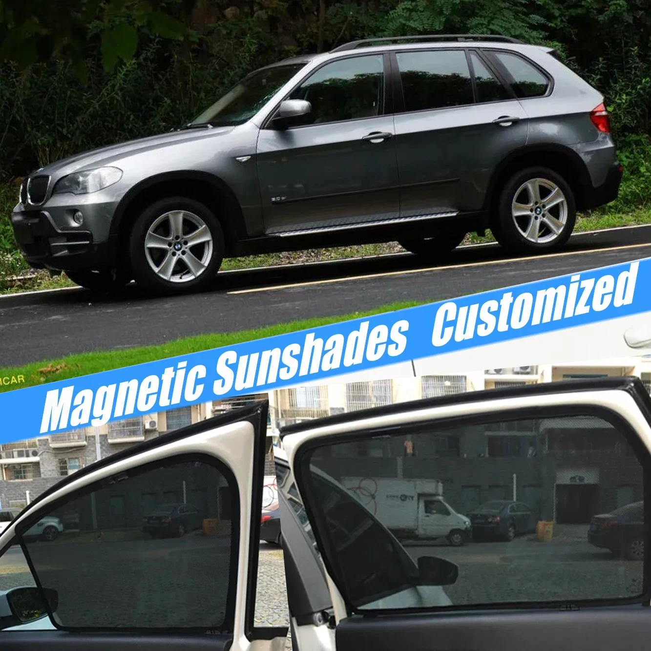 

Magnetic Car Sunshade Shield Windshield Curtain Sun Shades Accessories For BMW X5 E70 2006 - 2013 2012 2011 2010 2009 2008 2007